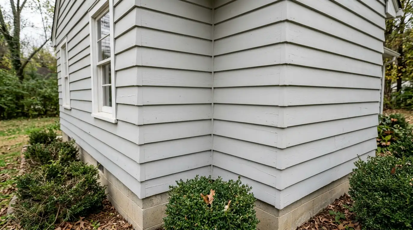 inside corner miter joint on a compact postwar house with several direction changes in Pond Gap Knoxville Tennessee