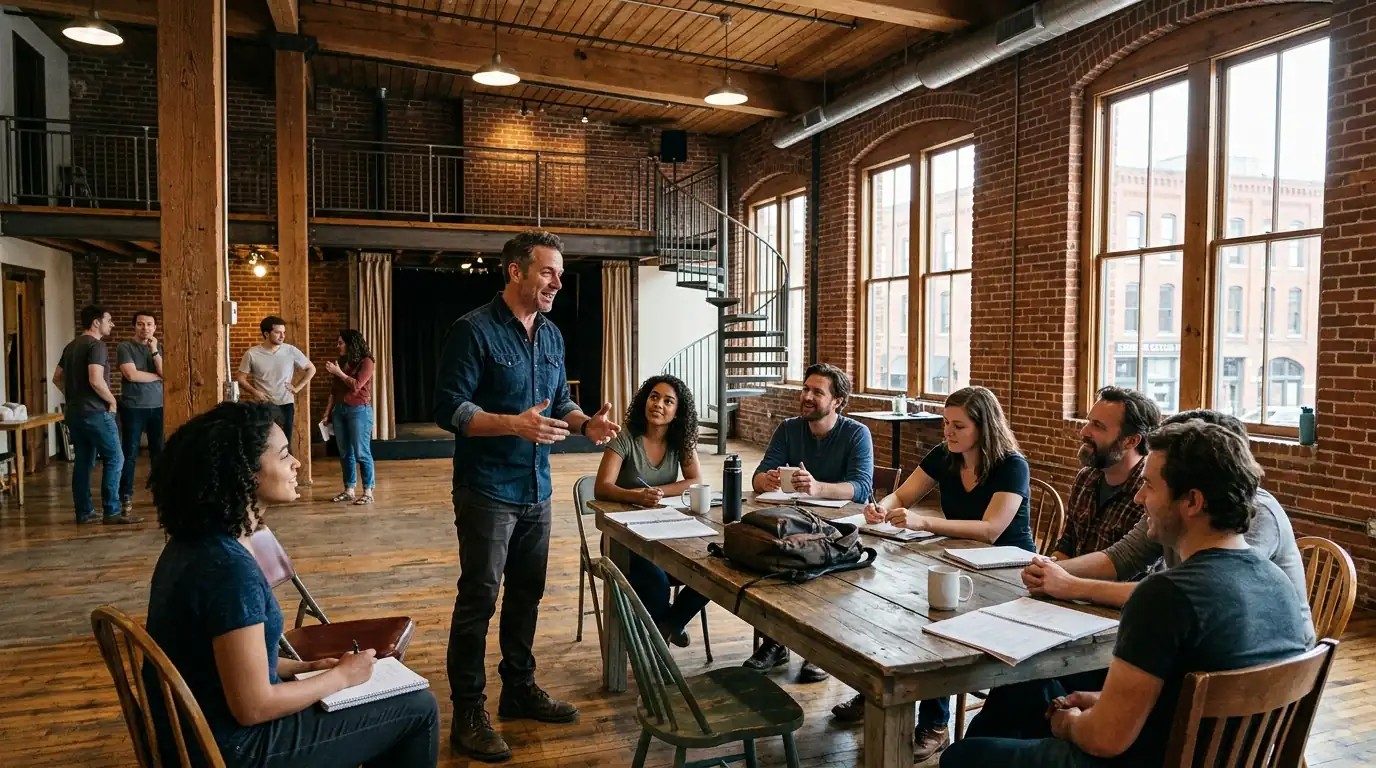 original cast internal leader in a converted brick warehouse loft building in Knoxville Old City Tennessee